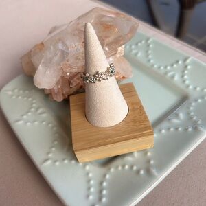 Elegant Gold Floral Ring with multi colored stones